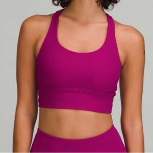 magenta purple lululemon long line ribbed energy bra